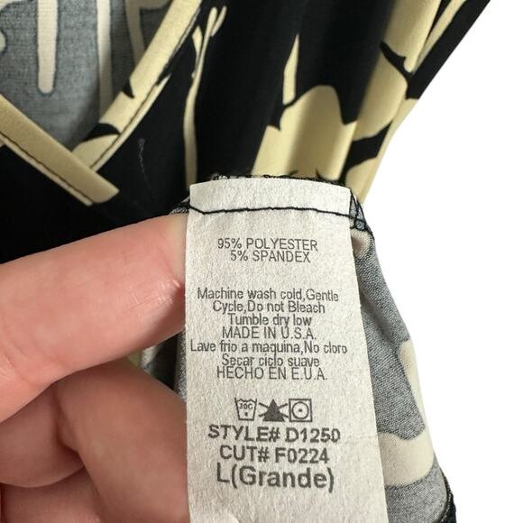 Vintage Forever21 Floral Black Wrap Dress Junior’s Lg Deadstock NWT Boho Chic - Picture 10 of 10